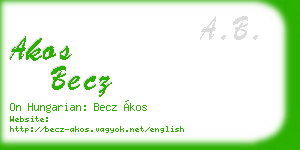 akos becz business card